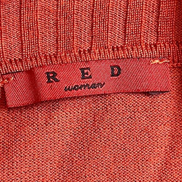 Red Woman Reddish Orange Open Front Knit Cardigan 3X - Picture 9 of 10